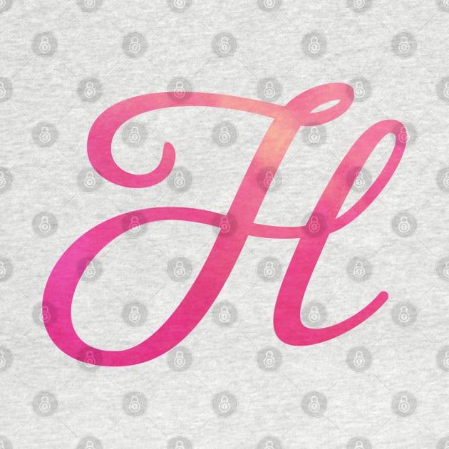 Letter H Monogram, Pink Color Personalized Design by Star58